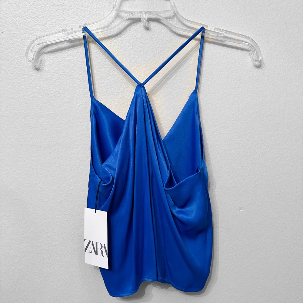 NWT Zara Satin Camisole Cowl Neck